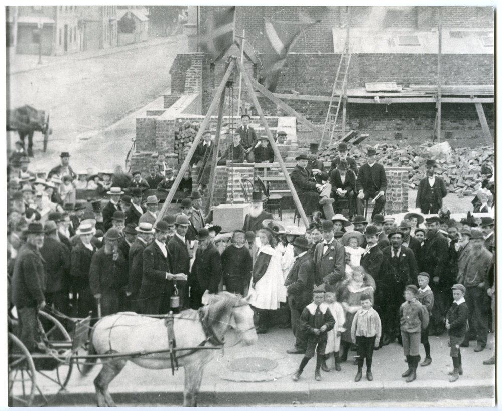Laying of foundation stone for second church