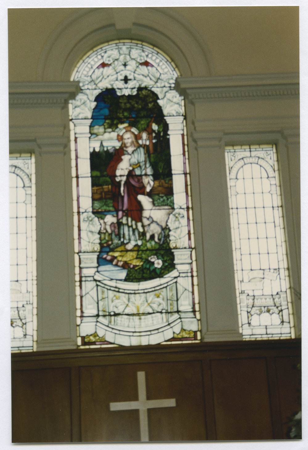 Stained glass window in Columba Church