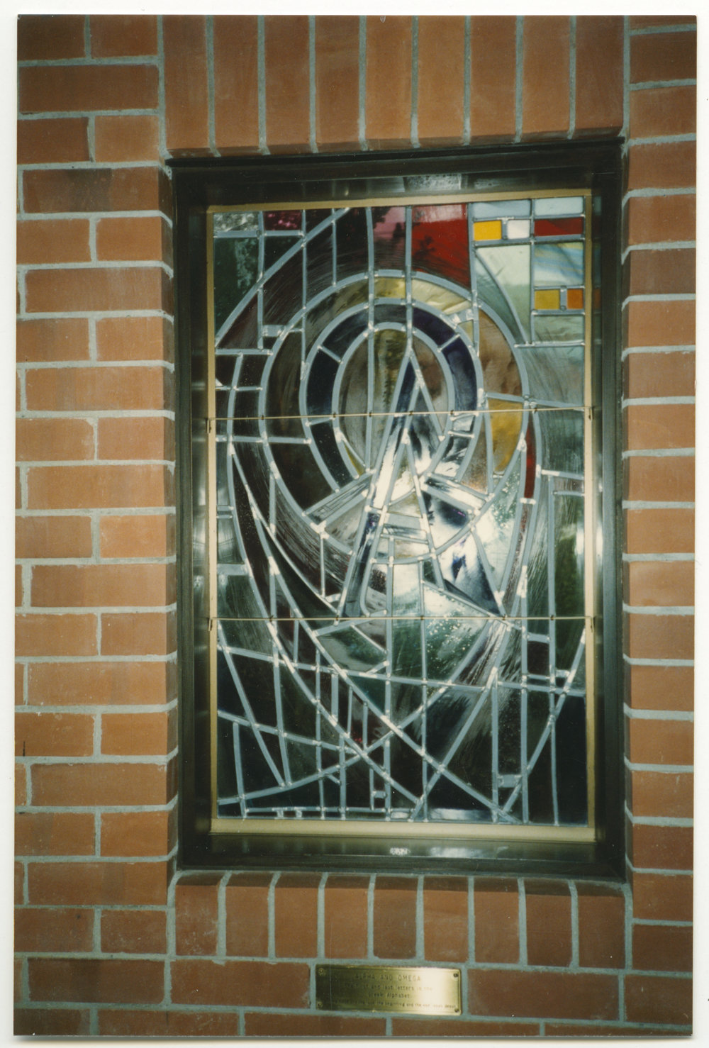 Alpha and Omega stained glass window