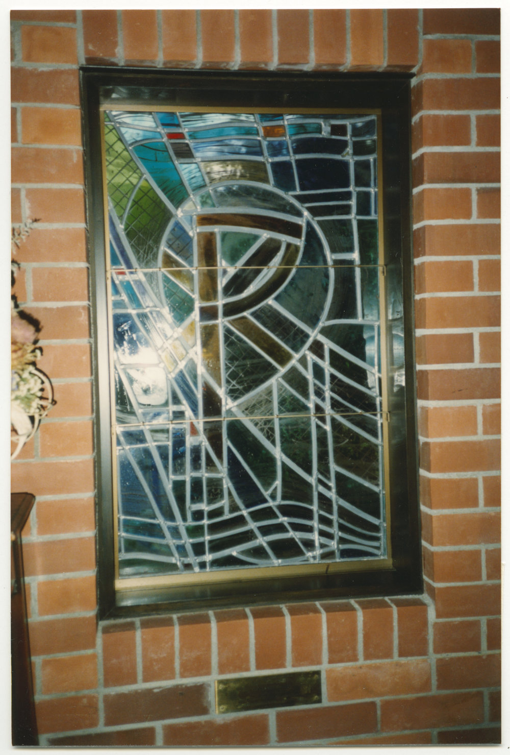 The Chi Rho stained glass window