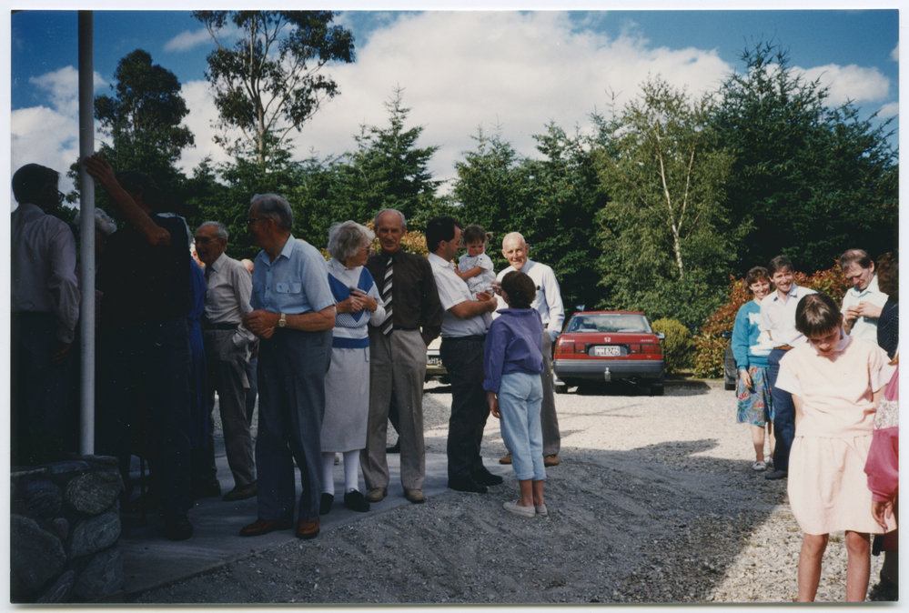 Crowd at commemorative tree planting