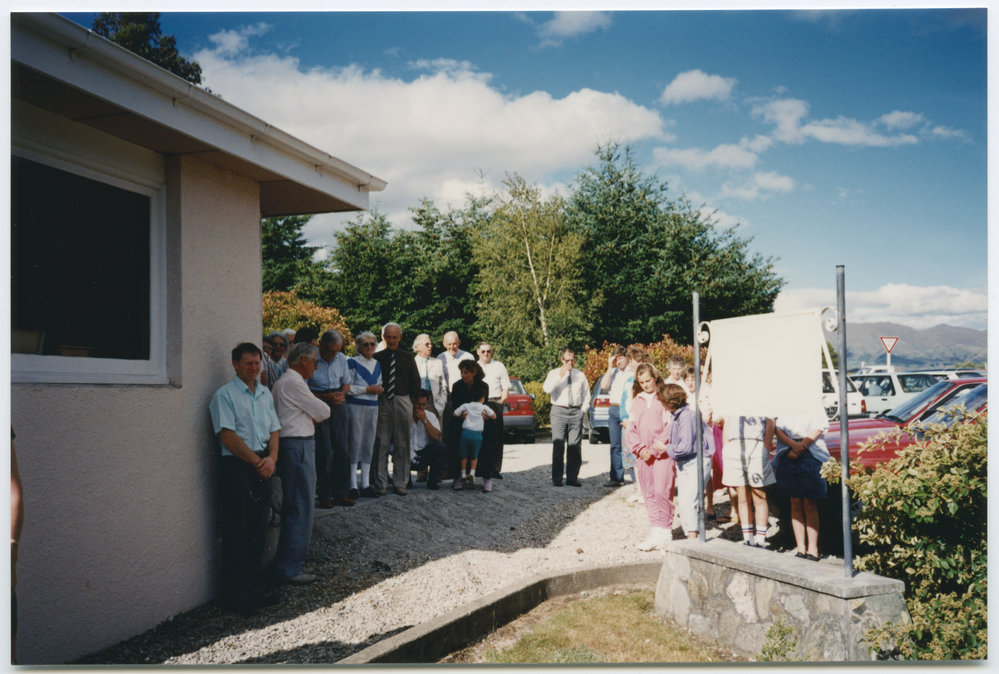 Crowd at commemorative tree-planting