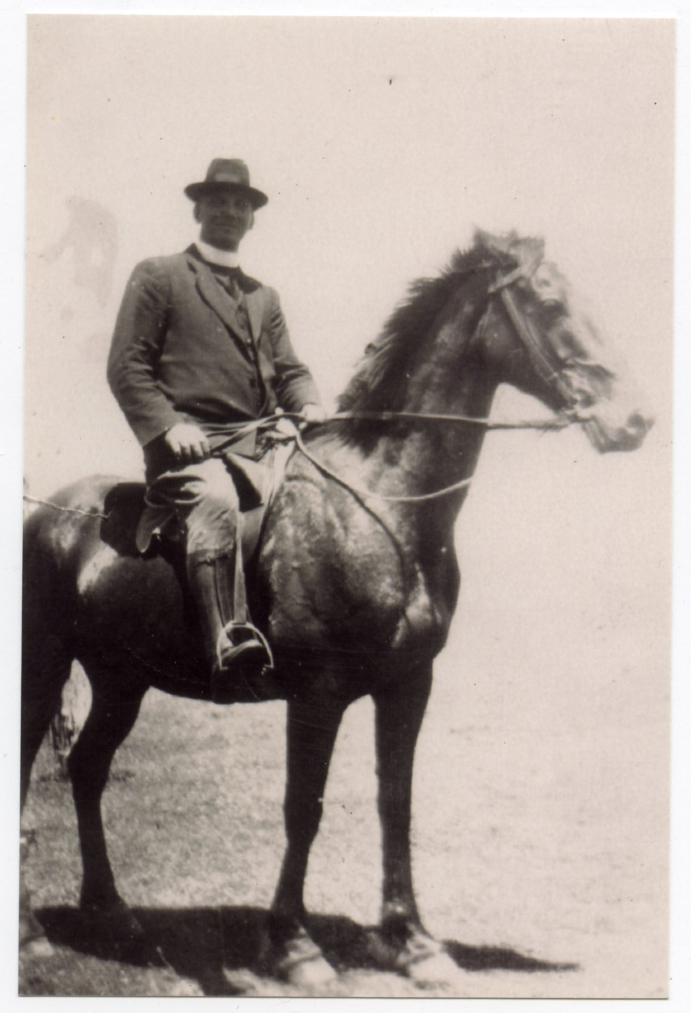 Rev. J. A. E. Preston on horseback