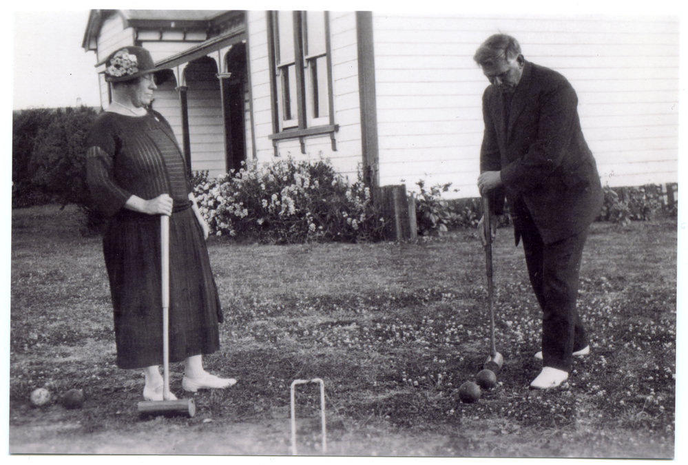 Rev. and Mrs Preston playing croquet