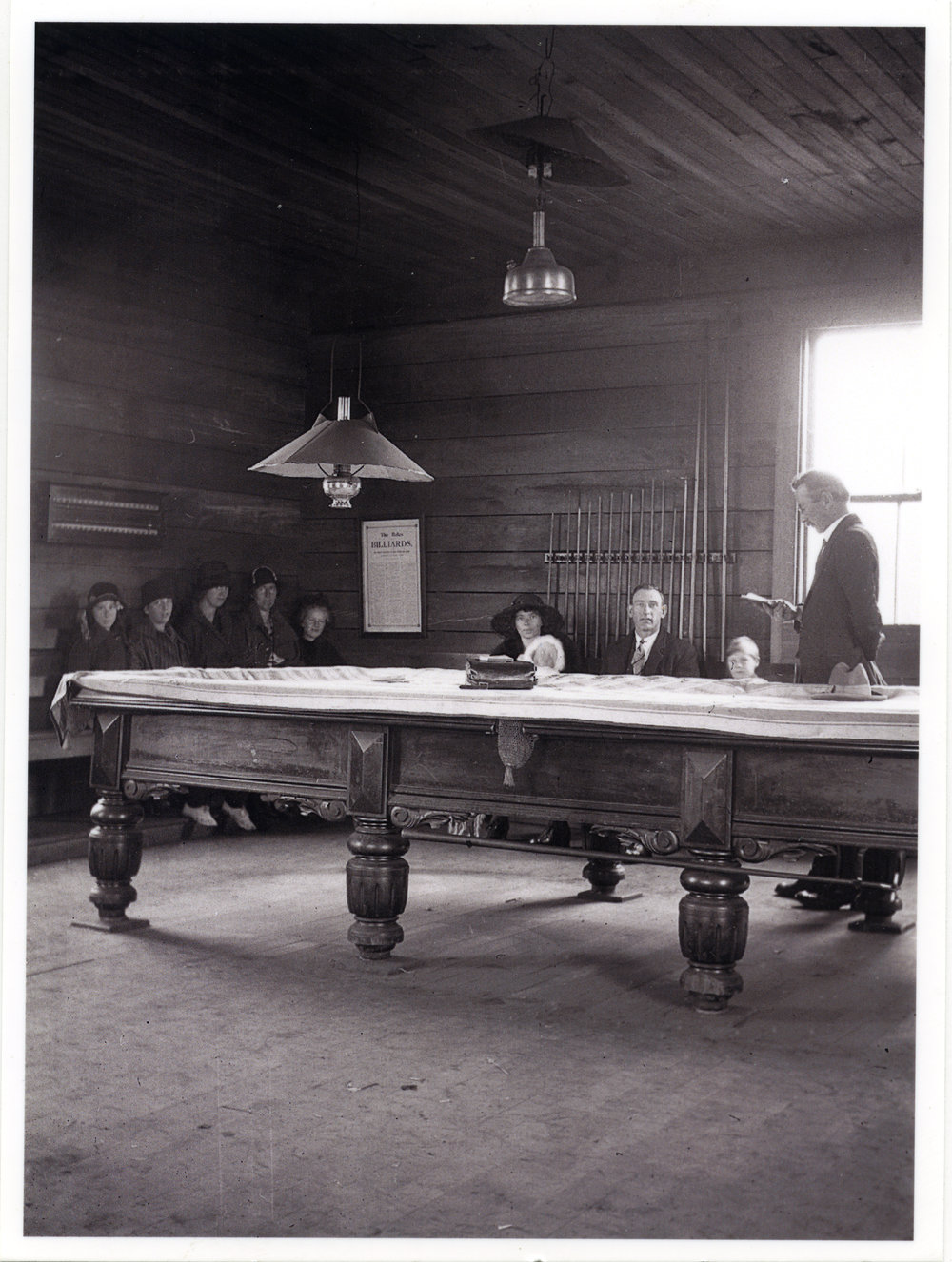 Religious service in billiard room