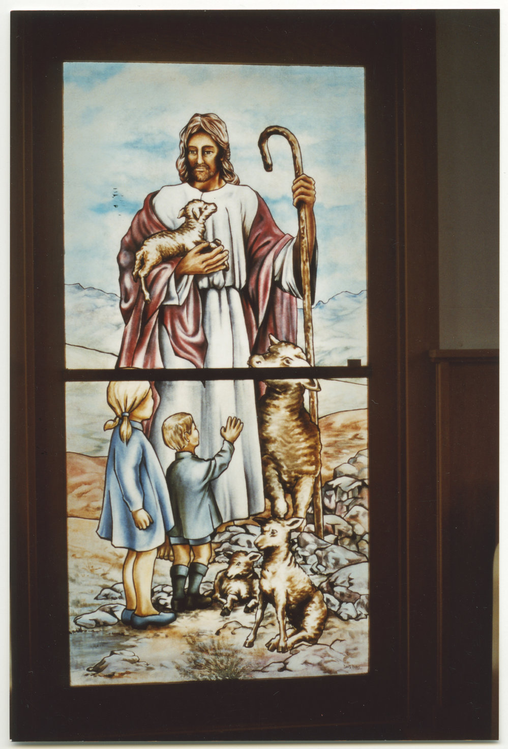 Stained glass window, Papakaio church