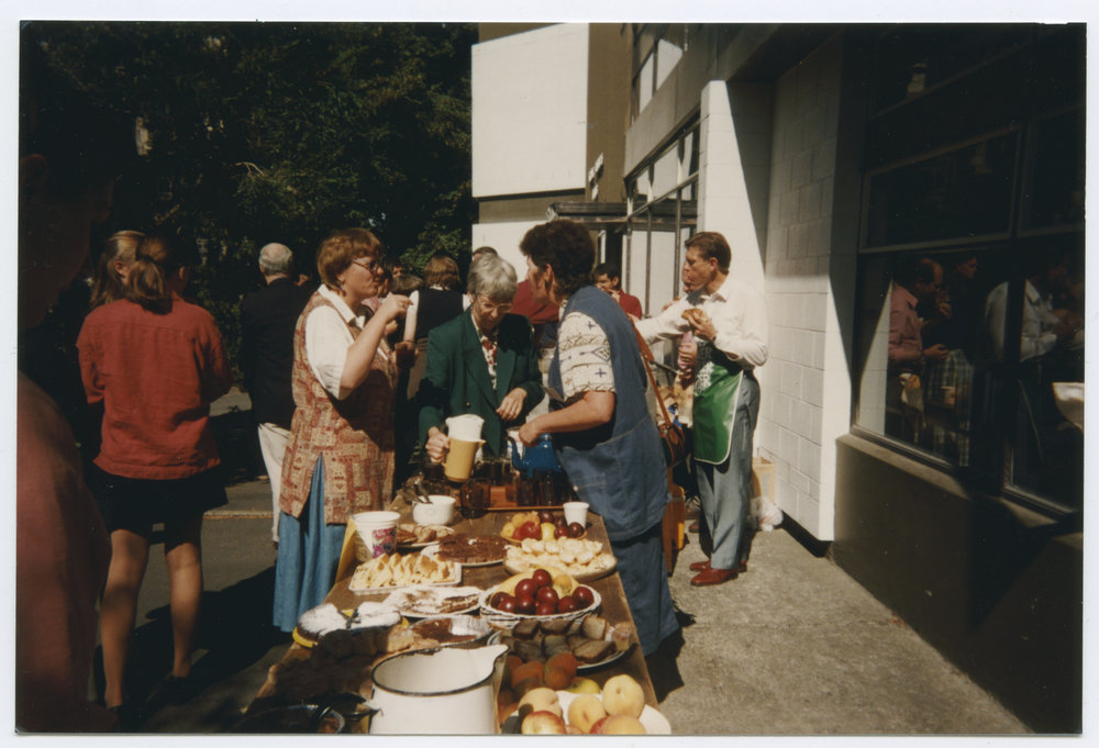 Viv Graham serving tea