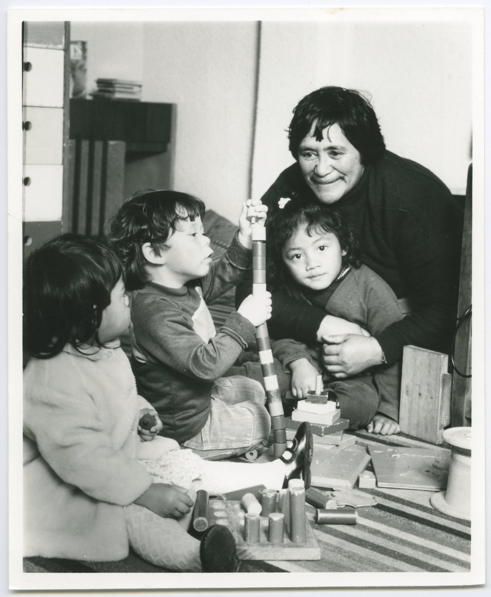 Mihi Ashford and Te Kohanga Reo children