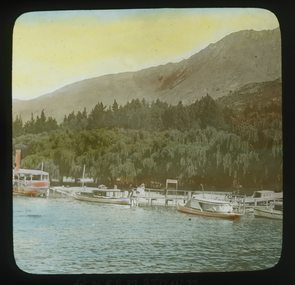Boats by the waterfront at Queenstown