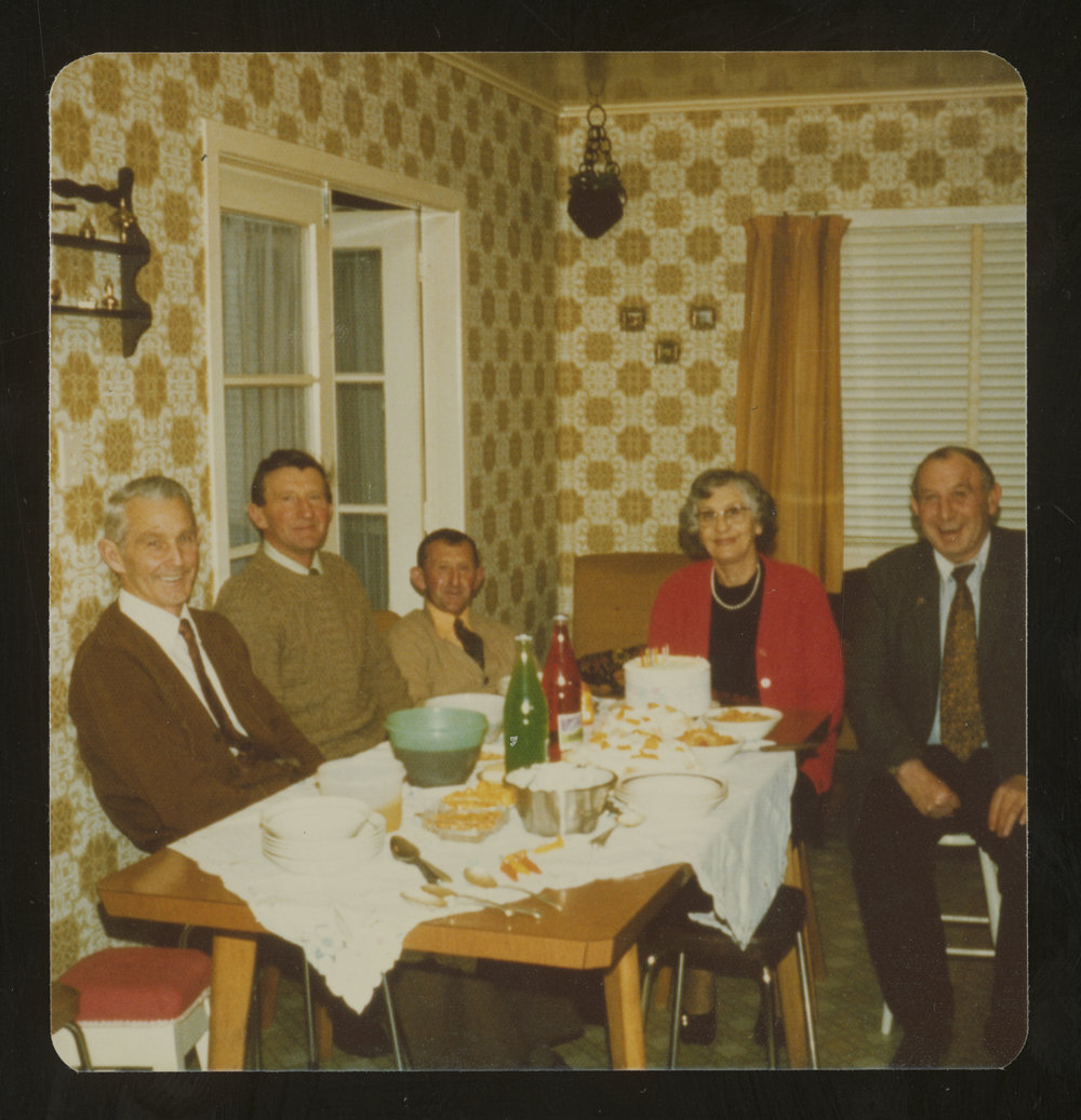 Miss Alice M. Cook on her 70th birthday (with family).