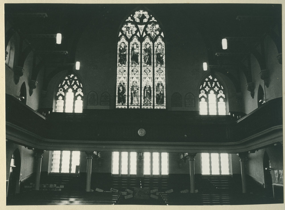 Stained glass window at Knox Church, Dunedin