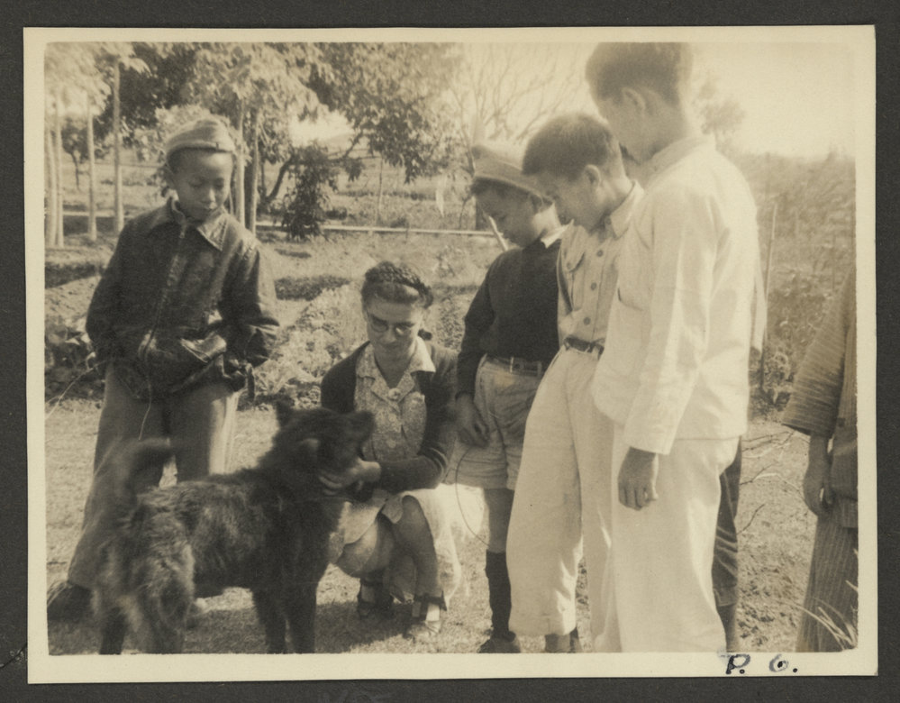 Mrs Crozier With Children And Dog.