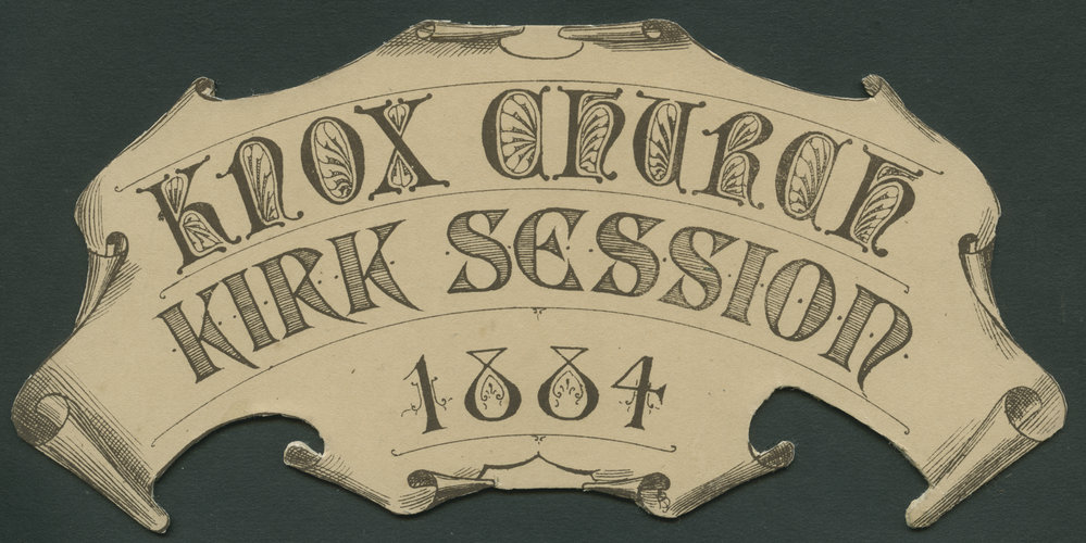 Titlepiece for Knox Church Kirk Session 1884