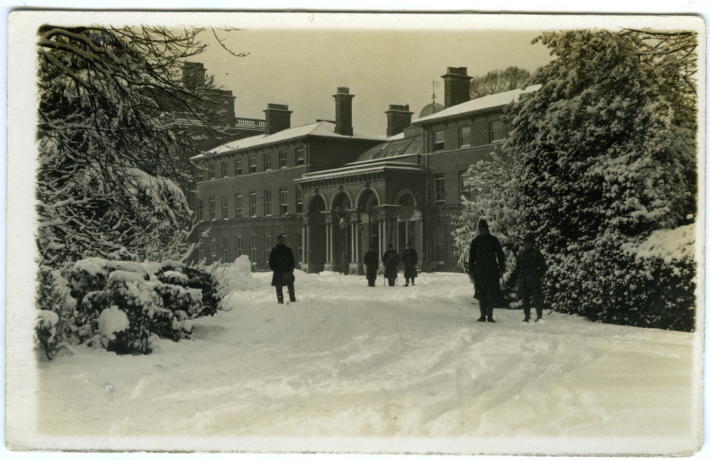 Main part of building under snow
