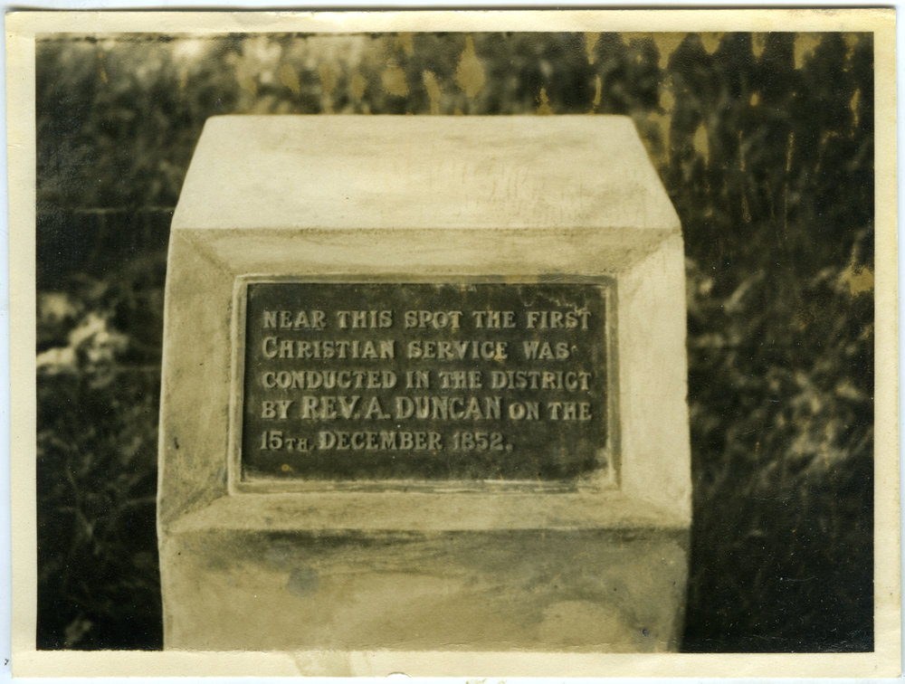 Monument dedicated to Reverend A. Duncan