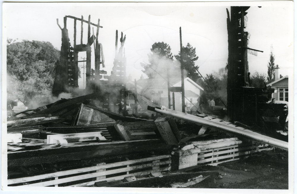 St. Paul's, Feilding, after destruction by fire