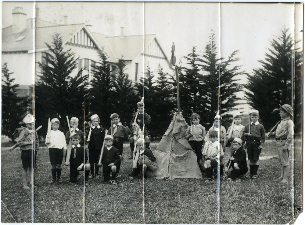 Glendining Home boys playing as soldiers 