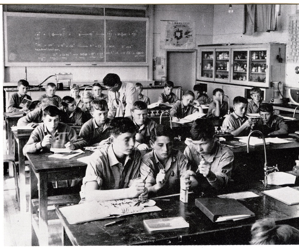 Students at Lindisfarne College, working in a science lab