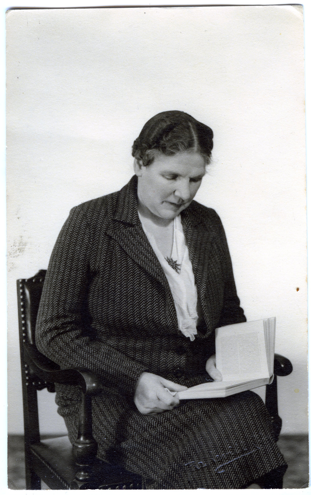 Unidentified woman reading 