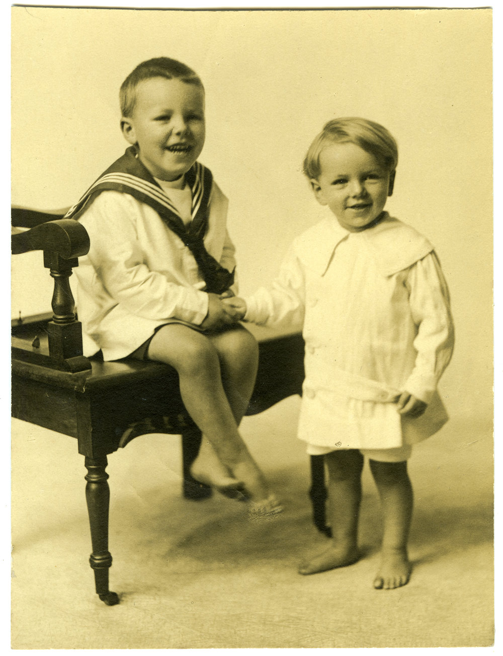 Charlie and Peter Moore, studio portrait