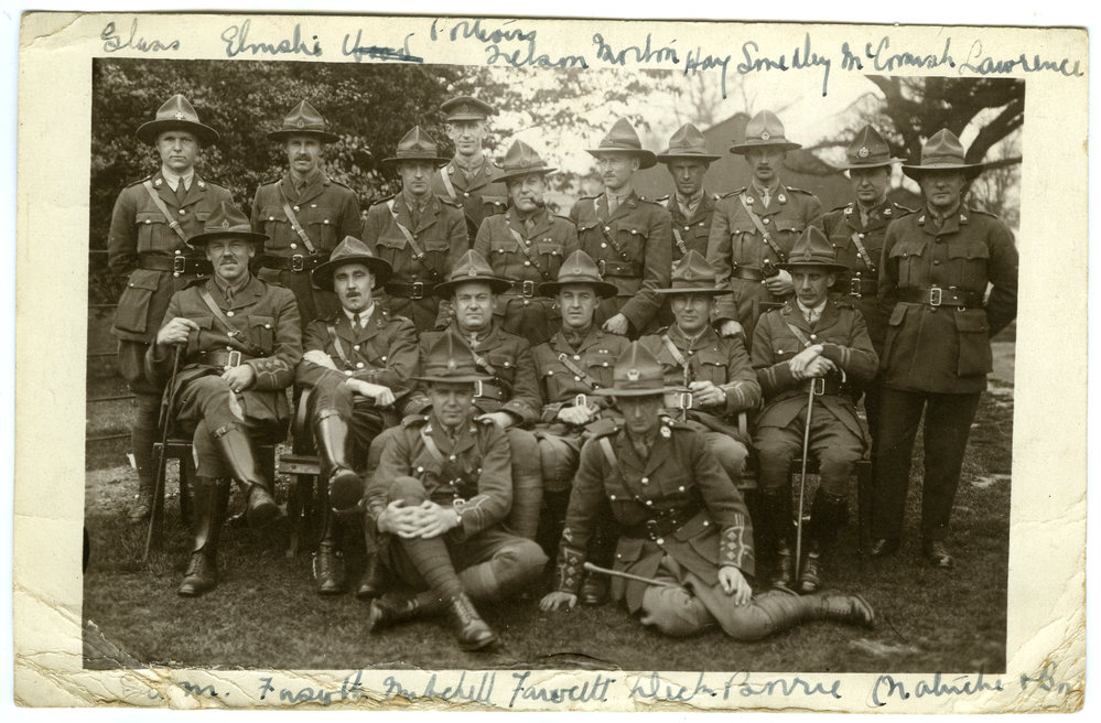 Stewart Moore and soldiers in active service, 1918