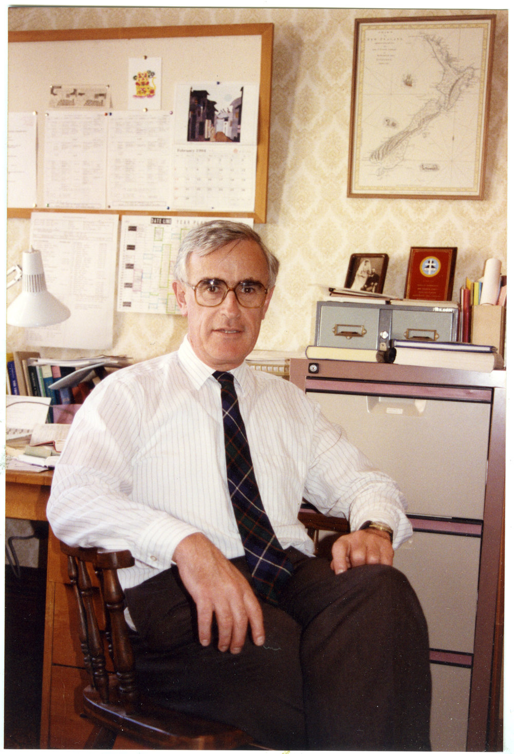 Reverend Doctor Simon H. Rae in his office 