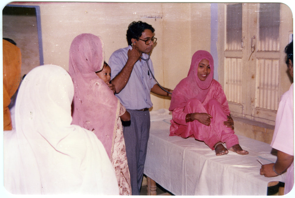 A young woman receiving medical treatment 