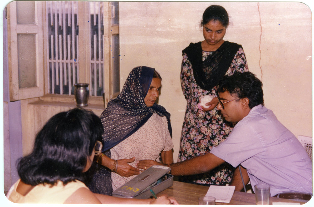 A geriatric patient from Pauni Village receives medical care