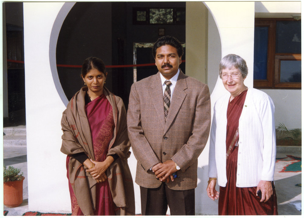 Doctor Nayana Harrison, Doctor Cecil Harrison and Reverend Doreen Riddle await arrival of the Bishop, 2001