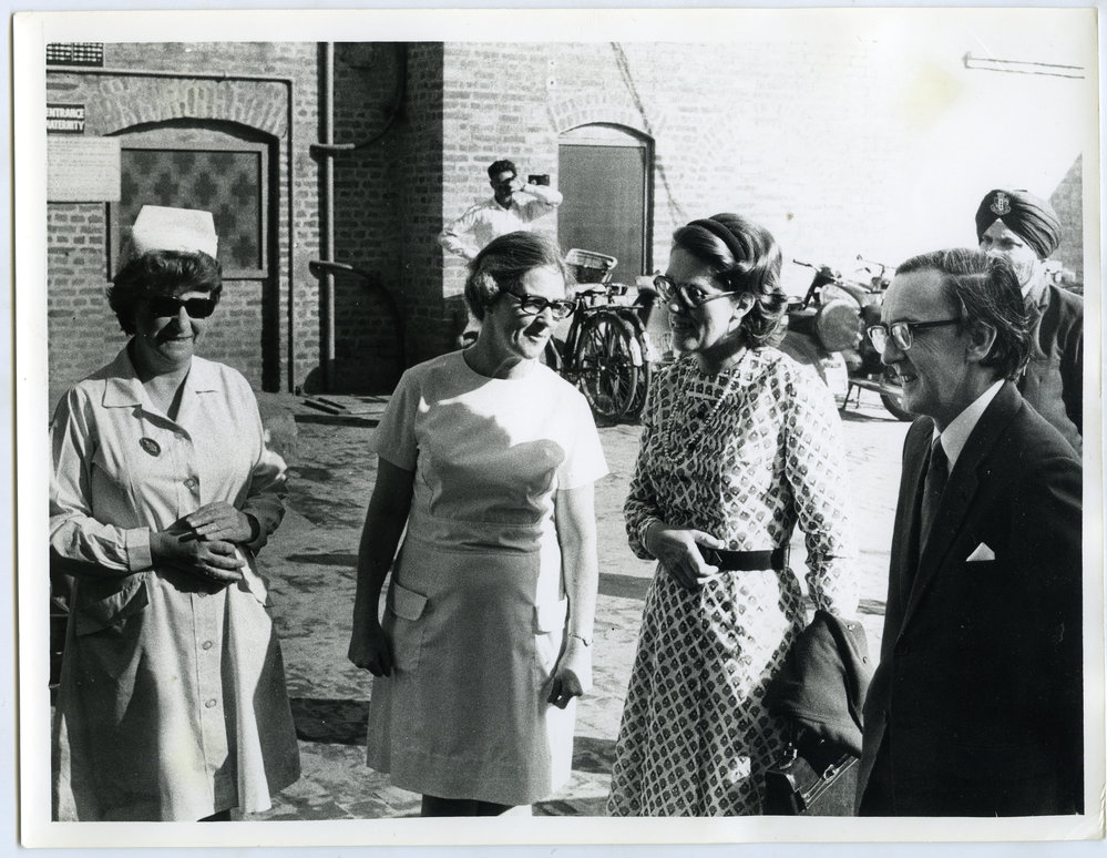 Dr. Beryl Howie introducing Sister Jean McLallan, Director of Nursing to Mr. &amp; Mrs. R.R. Cunninghame