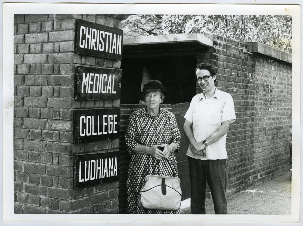 Mrs. Holmes and Lionel Holmes visiting the Christian Medical College Ludhiana