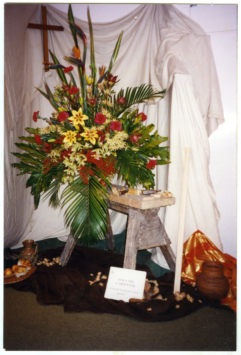 "Jesus the Carpenter," St. Enoch's Church display