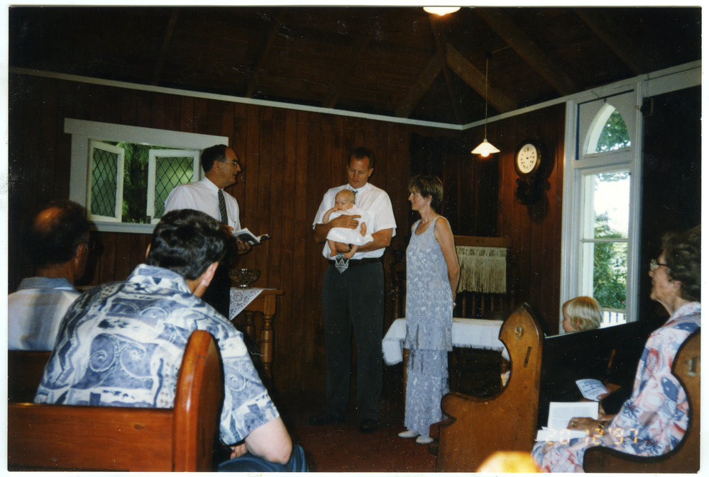 Baptism of Olivia May Tims, St. Enoch's Church, 1997