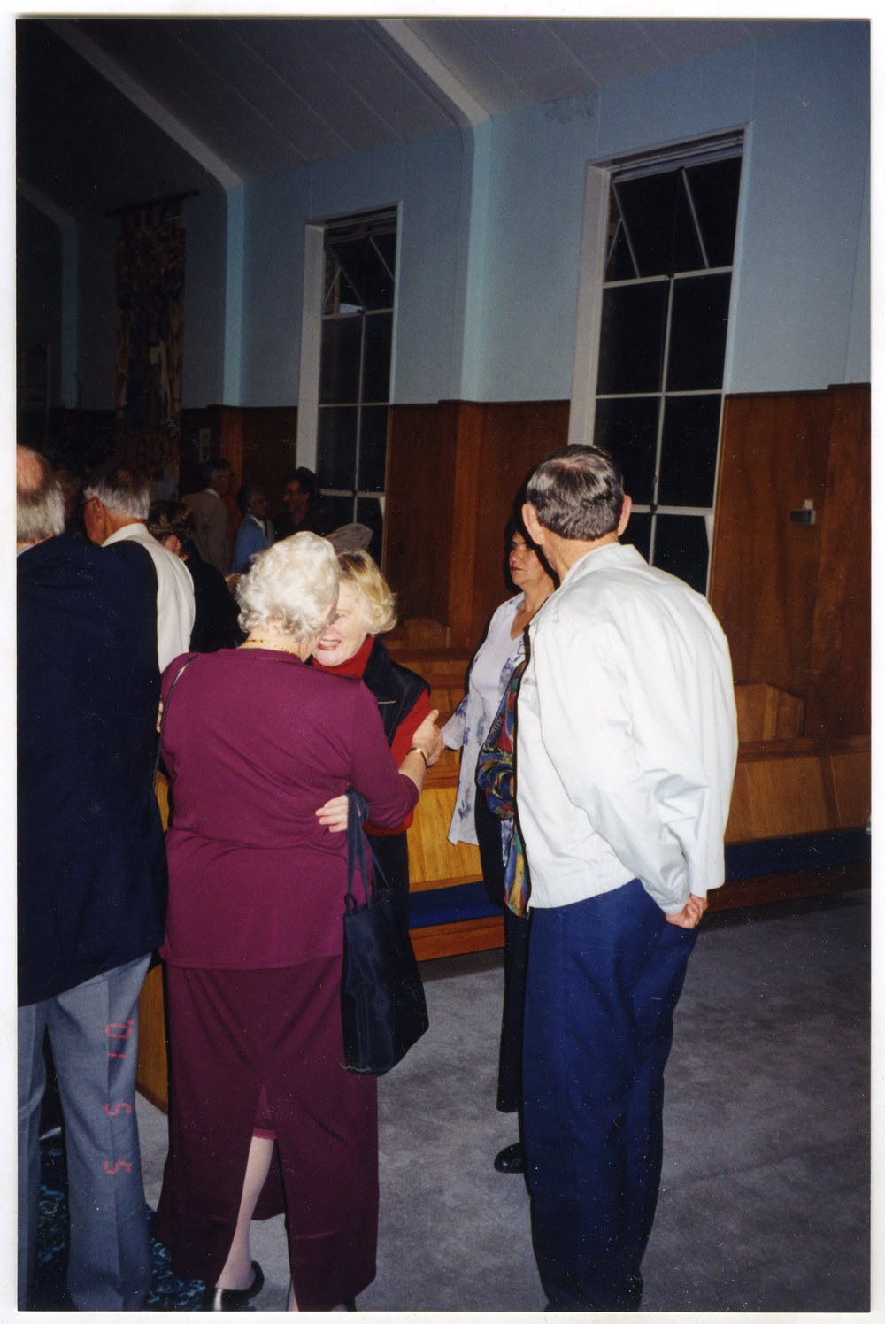 "Old friends," Lois Rout and Elizabeth Gordon met up, St. Enoch's Church