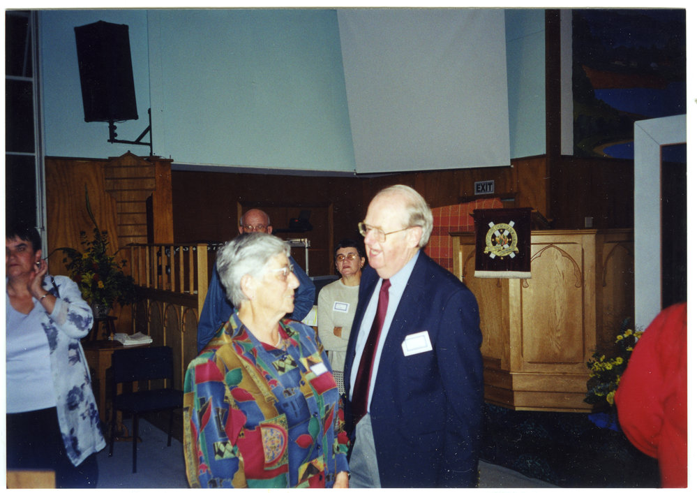 Ngaire Guy, Reverend Denis Gordon, Bob Goodger, Robyn Goodger and Lynn Goodger, St. Enoch's Church