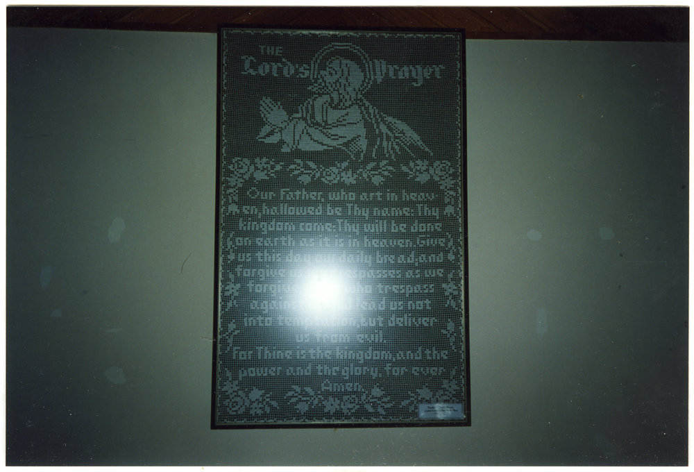 Crocheted 'Lord's Prayer,' Belle Burr, St. Enoch's Church