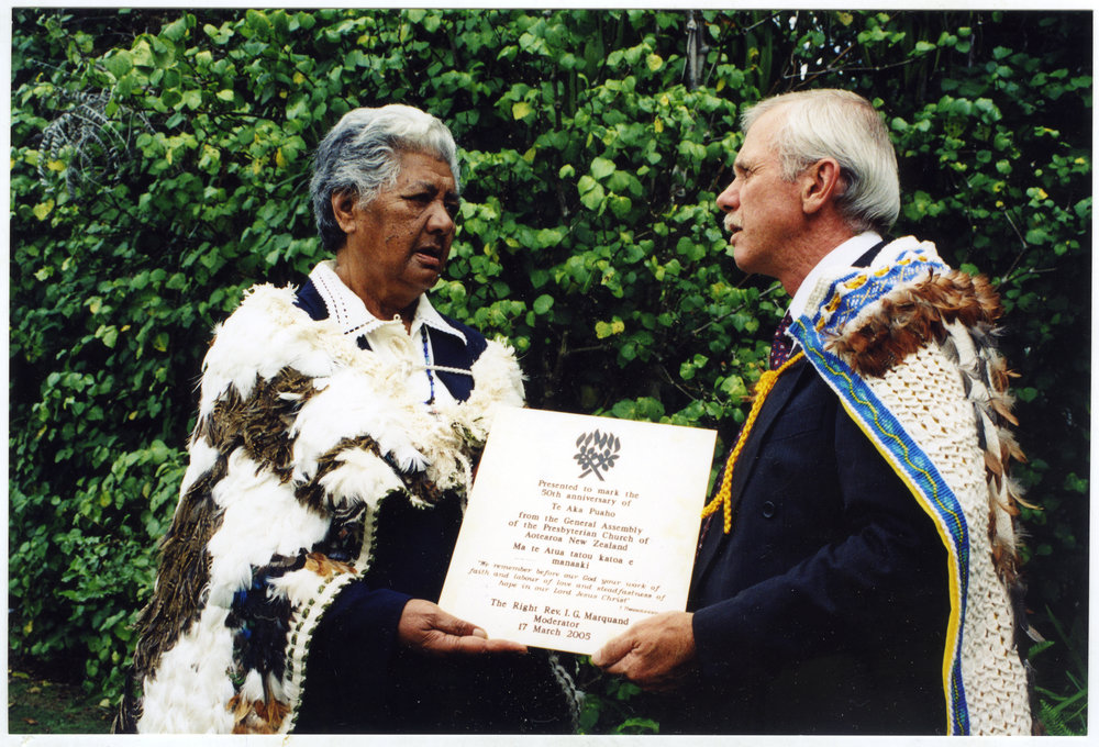 Millie Te Kaawa and Right Reverend Garry Marquand at Te Aka Puaho 50th Jubilee celebration