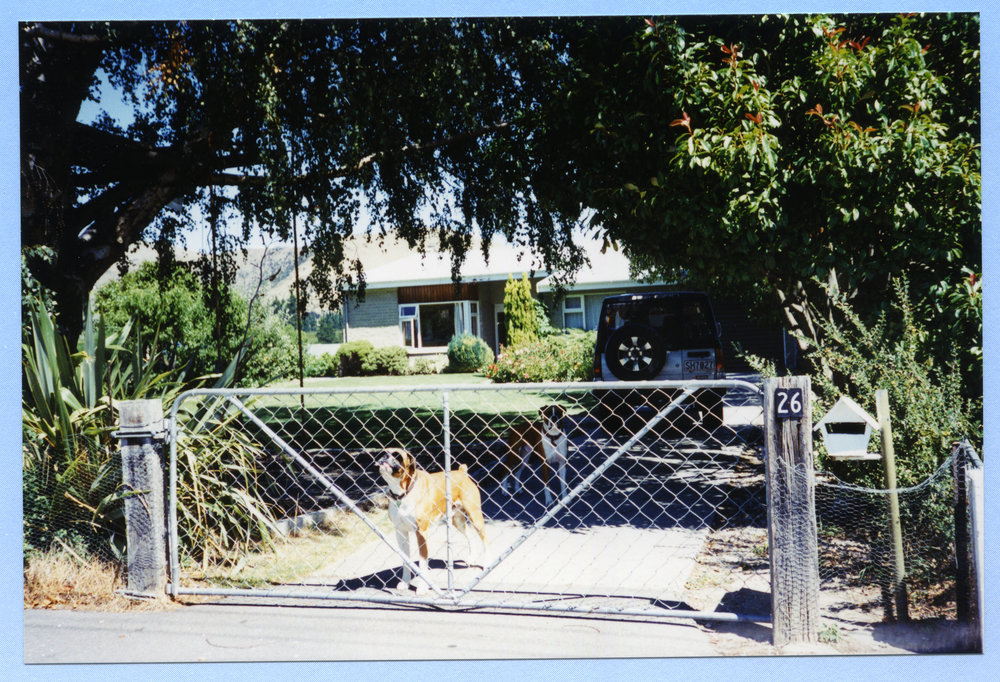 Cromwell manse with dogs
