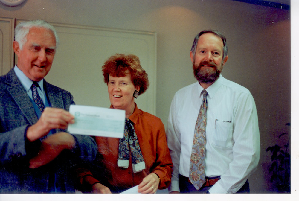 First cheque for the Mission and Evangelism Fund.