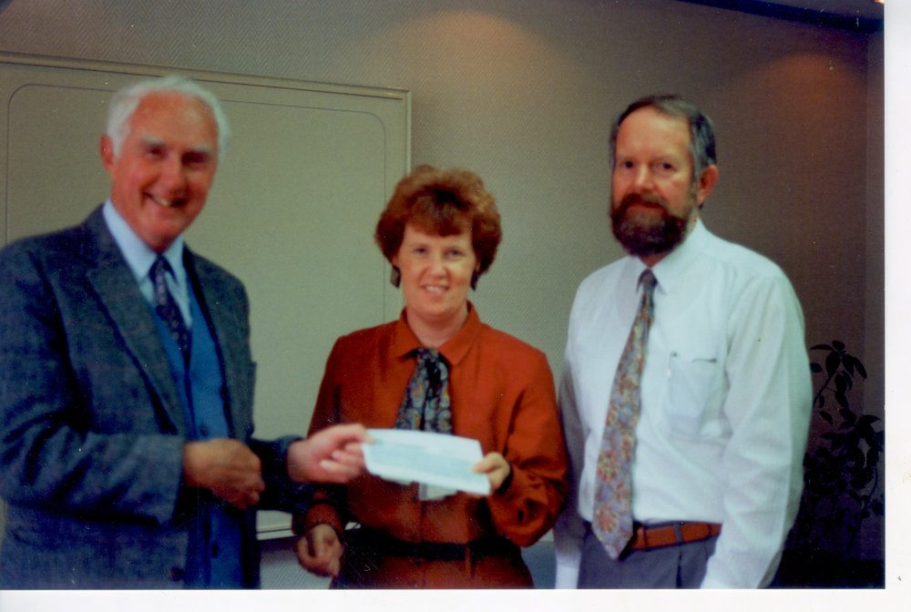 Presenting the first cheque