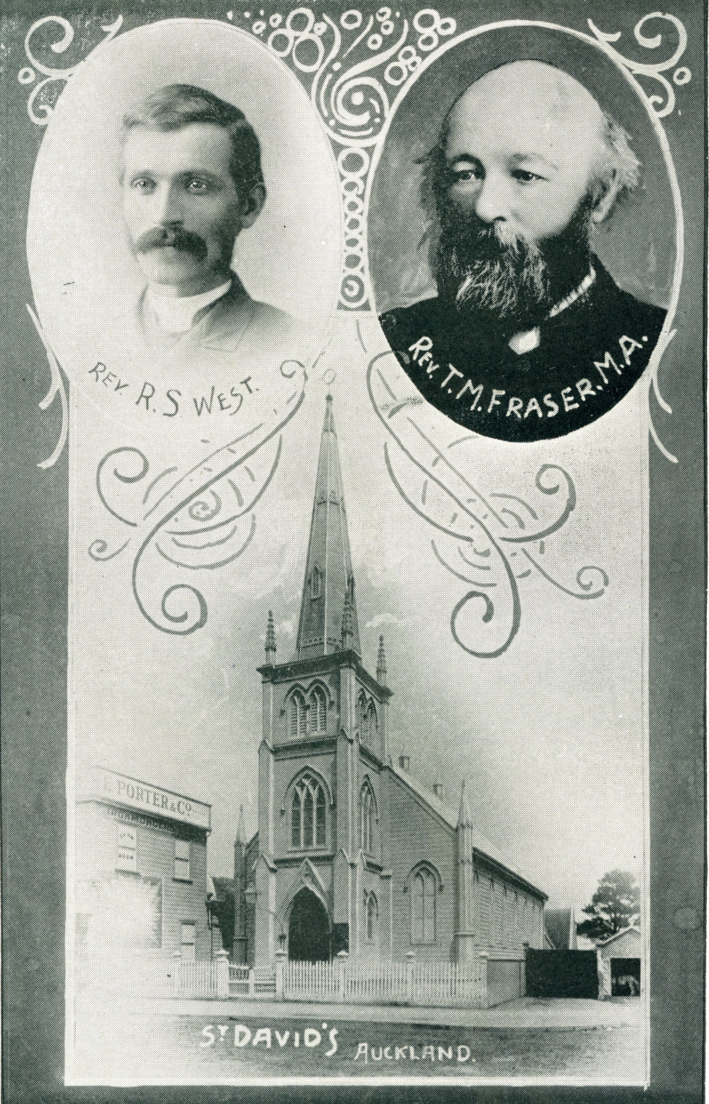 St. David's Church, Auckland, with two early ministers