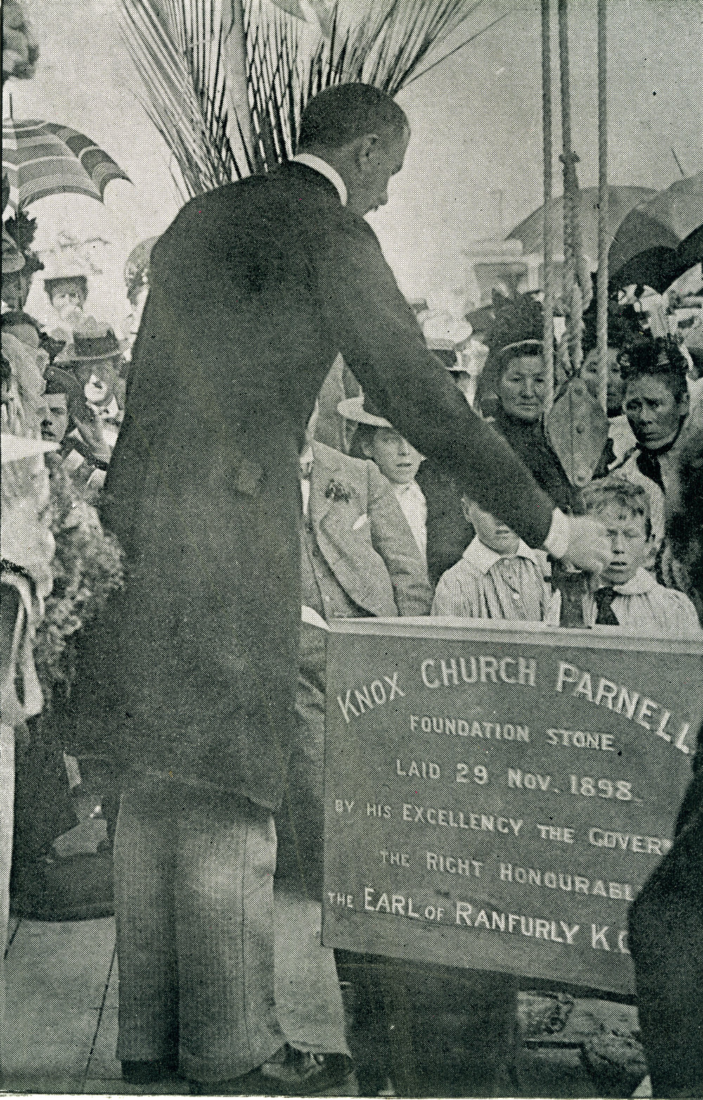 Laying the Foundation Stone of the church at Parnell