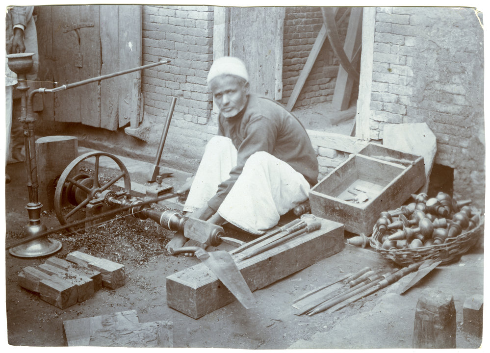 A woodturner