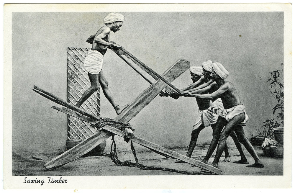"Sawing timber"