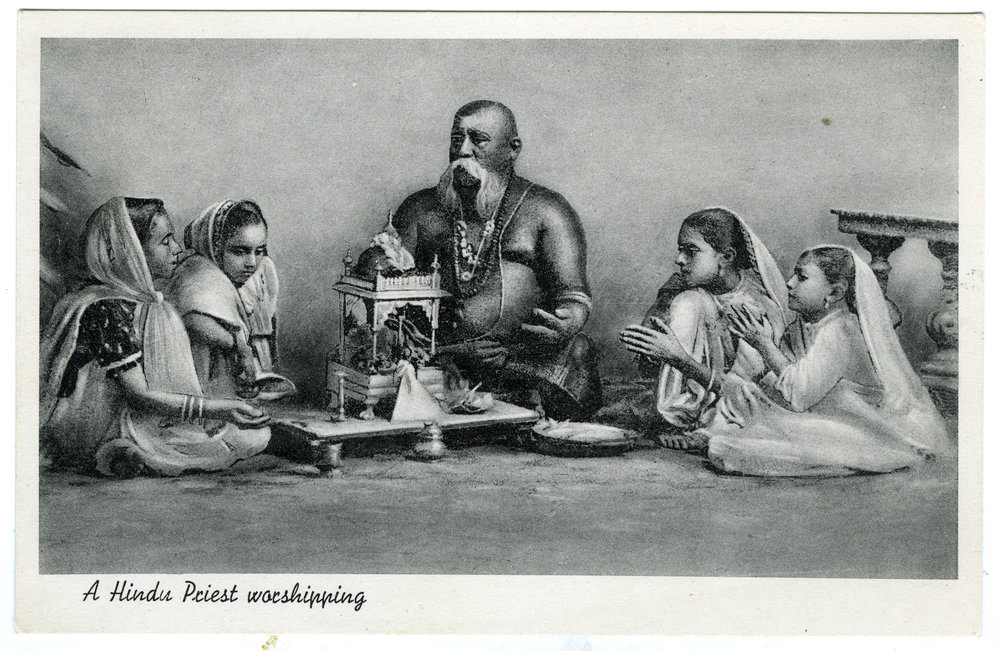 A Hindu priest worshipping