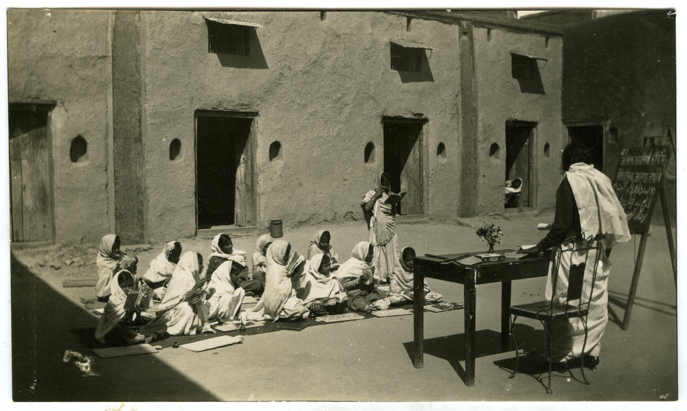 "Reading lesson - Girls' School, Jagadhri"