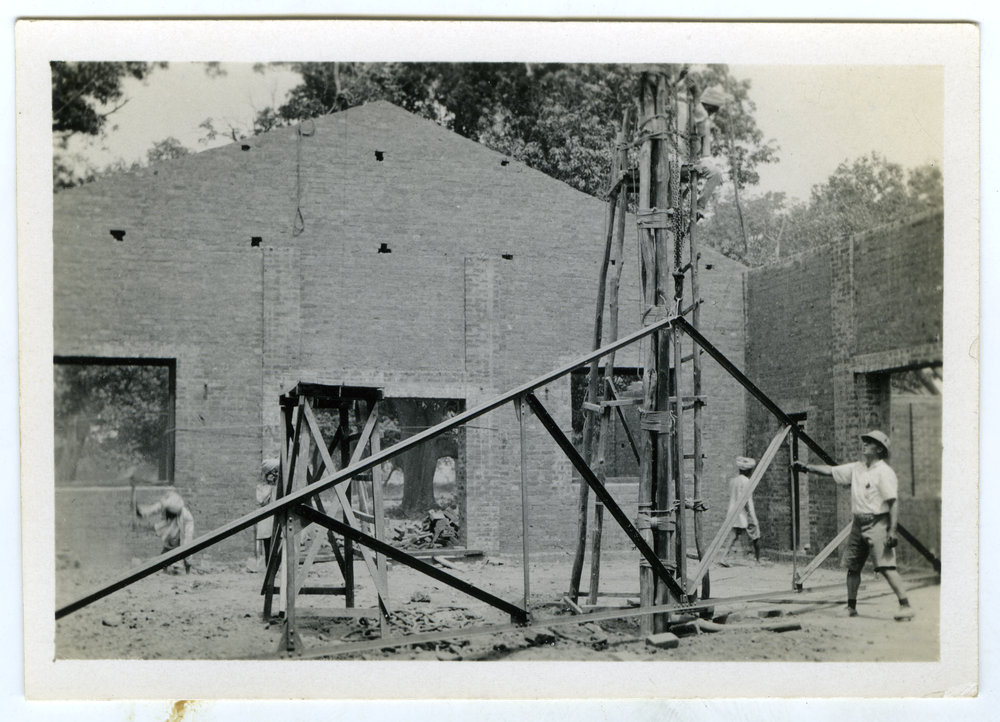 "School building being erected"