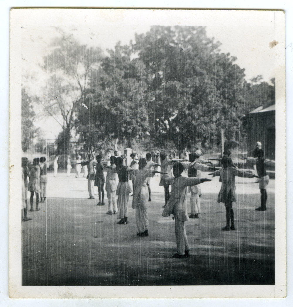 "Recess drill" at unidentified Indian school