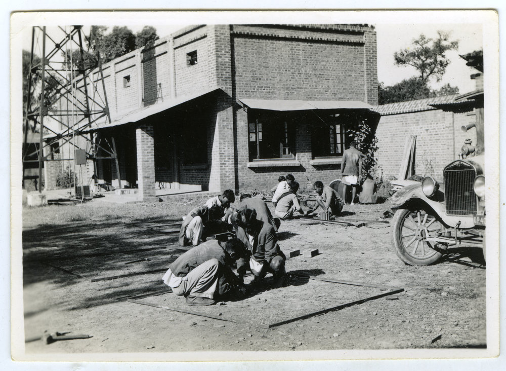 "Boys making the steel doors for the new building," Industrial School, Saharanpur 