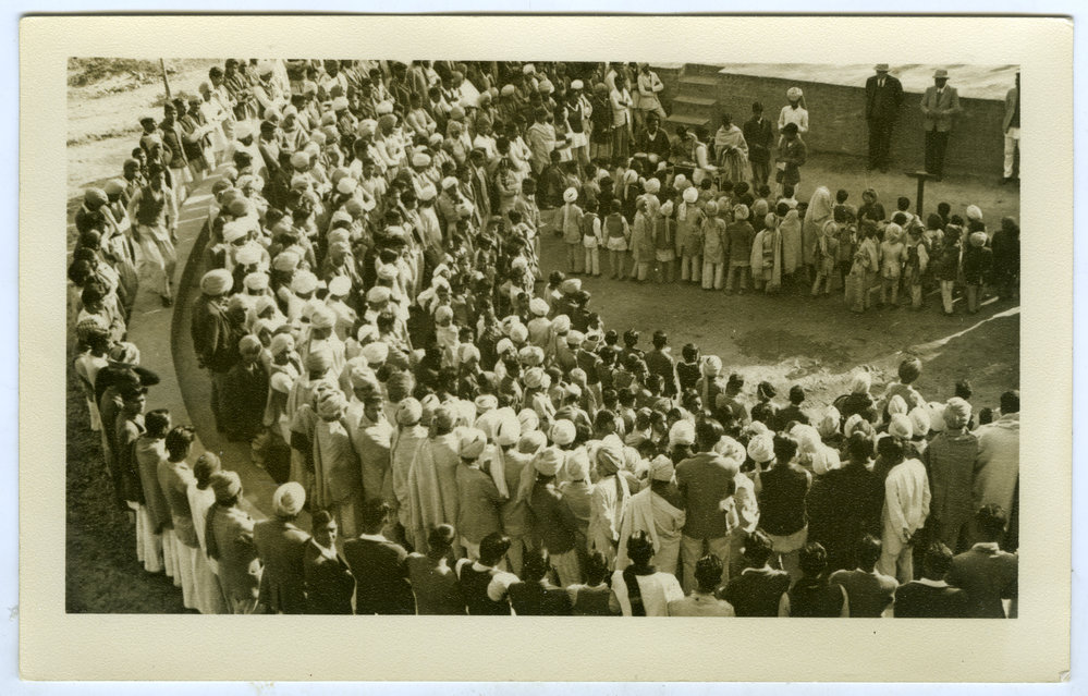 Open-air service at the amphitheater, Kharar Boys' High School